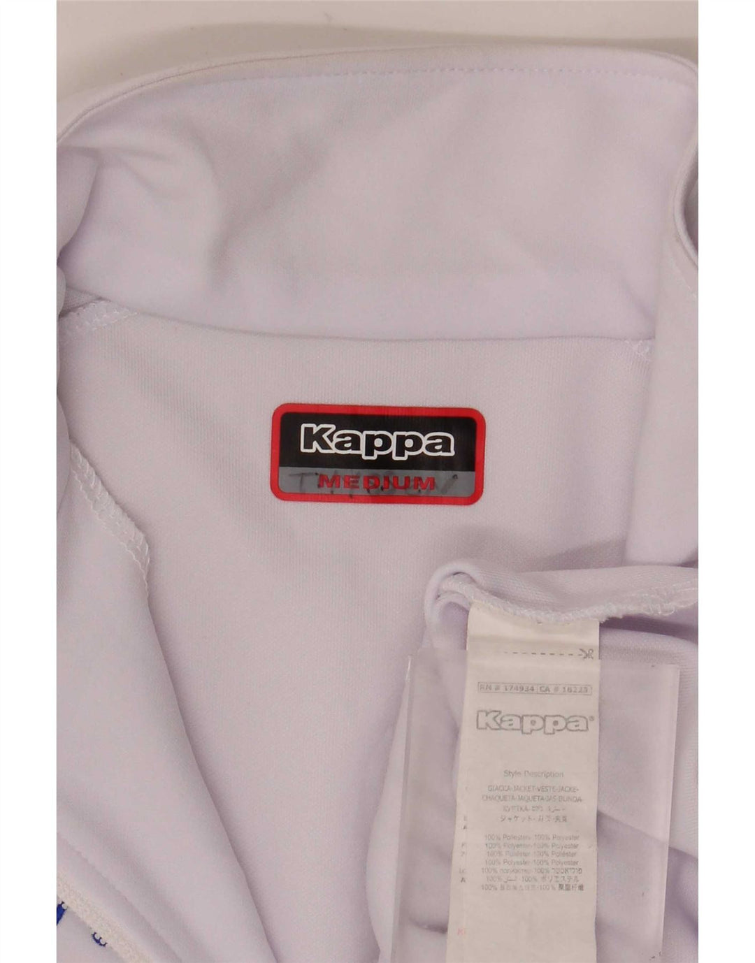 Giacca da tuta grafica da uomo Kappa in poliestere color block bianco medio