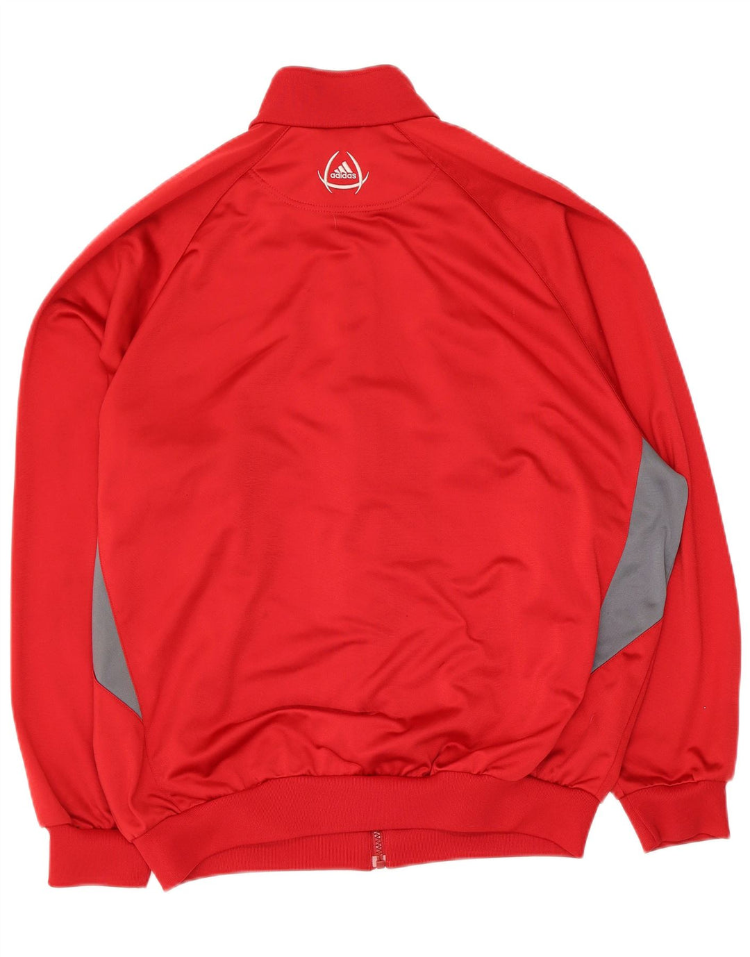 Giacca da tuta da uomo Adidas UK 44/46 Large Rosso Colourblock Poliestere
