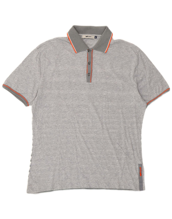 Polo grafica da uomo Gas 2XL in cotone a righe grigie