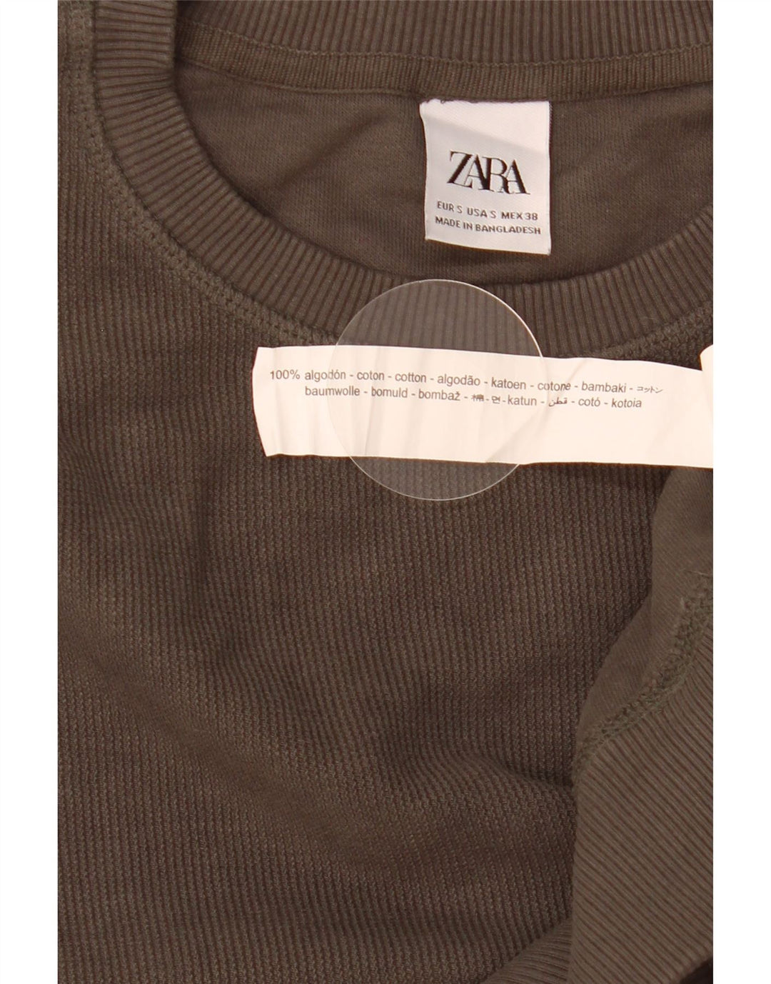 Felpa Zara da uomo vestibilità ampia maglione piccolo cotone grigio