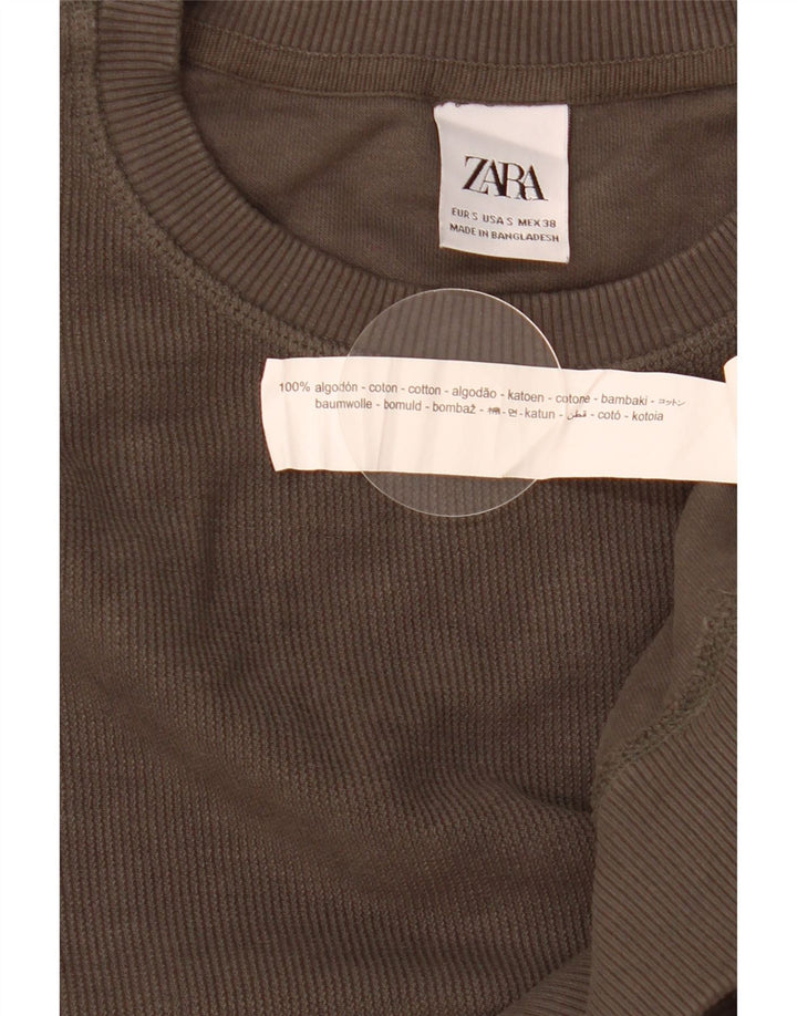 Felpa Zara da uomo vestibilità ampia maglione piccolo cotone grigio