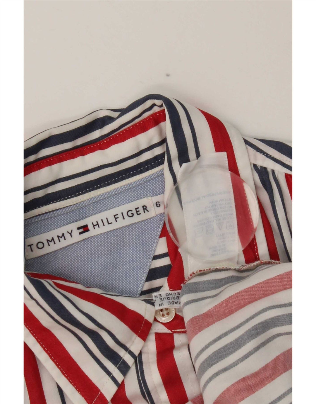 Camicia da donna Tommy Hilfiger US 6 cotone a righe multicolori medie