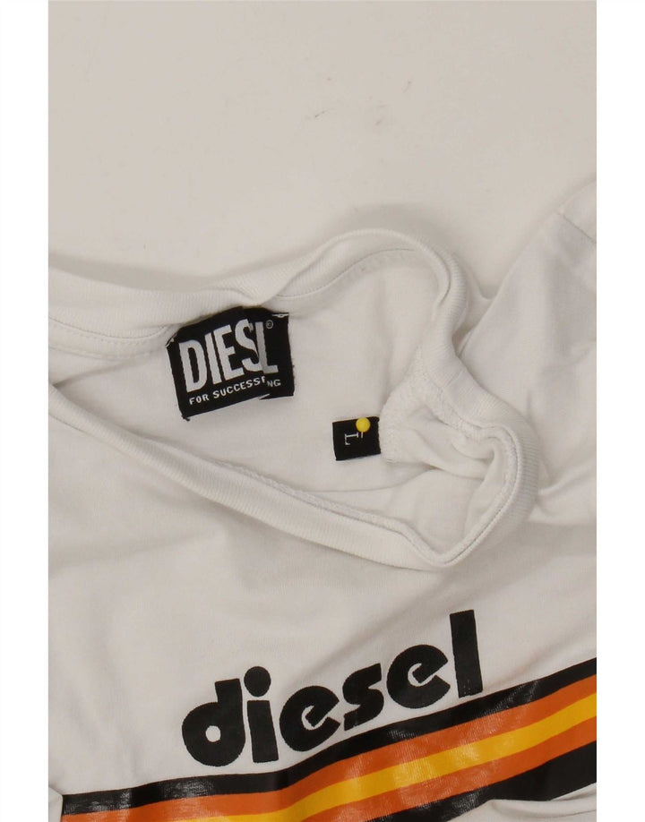 T-shirt grafica da donna Diesel Top UK 14 grande bianca