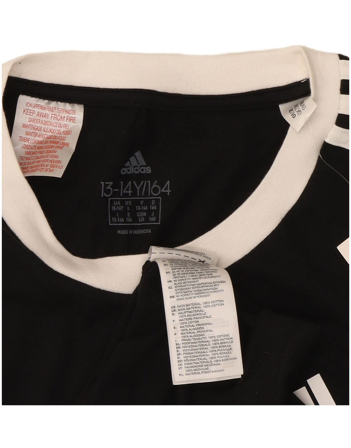 Maglietta Adidas Ragazzo Top 13-14 Anni Cotone Nera
