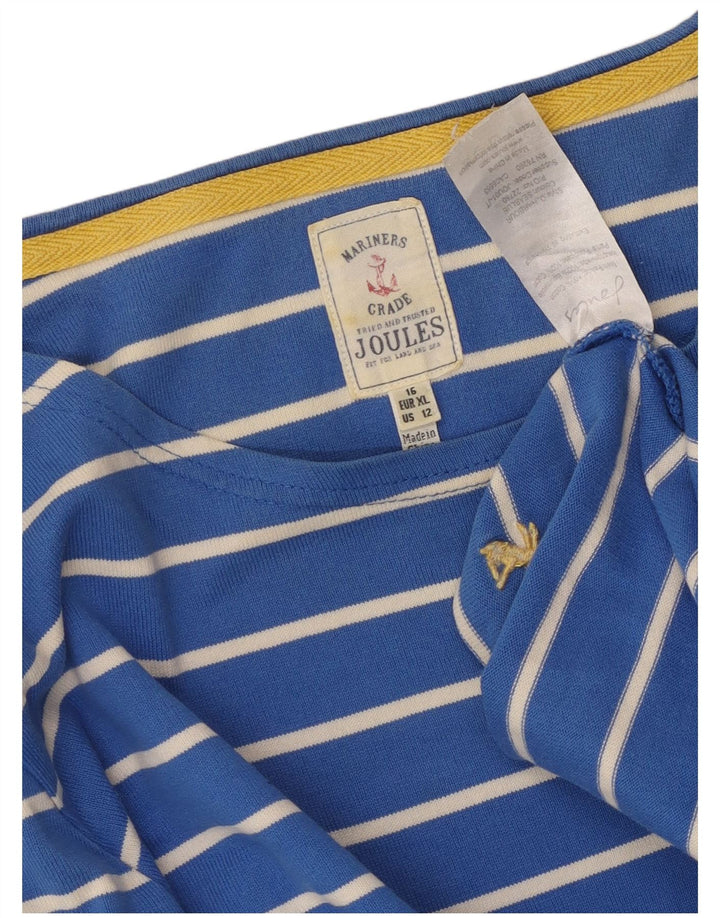 Joules Top da donna a maniche lunghe UK 16 Cotone a righe grandi blu