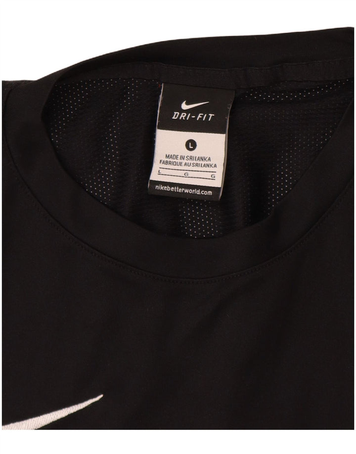 T-shirt NIKE da uomo Dri Fit, grande, in poliestere nero