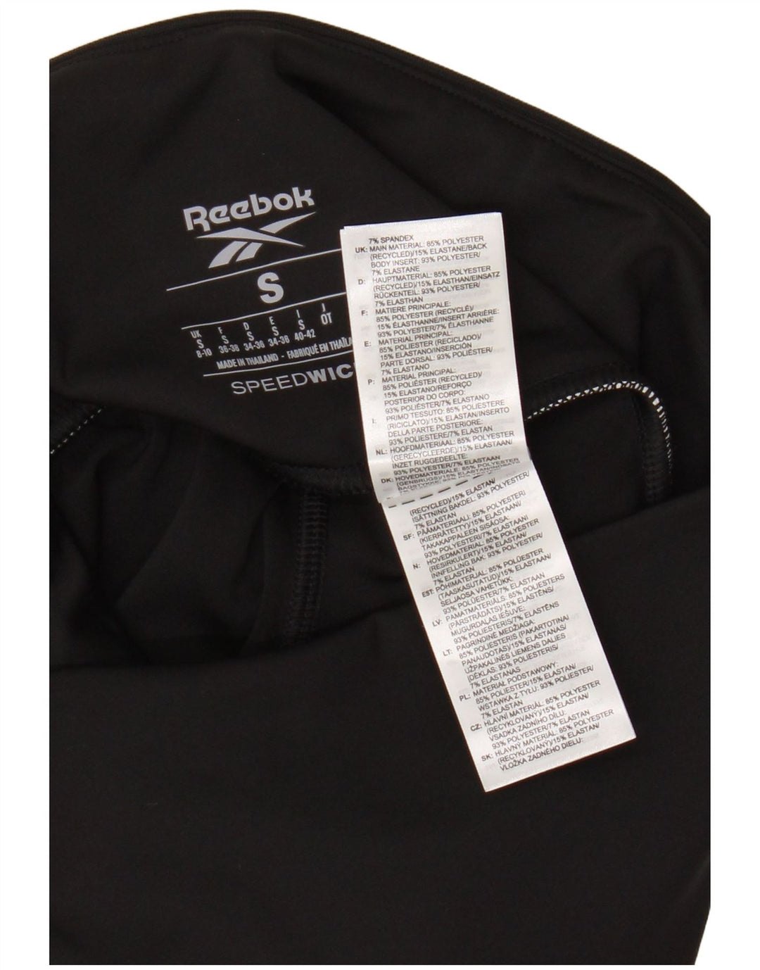 Pantaloncini sportivi Reebok Speedwick Graphic da donna UK 8/10 Small Nero Poliestere