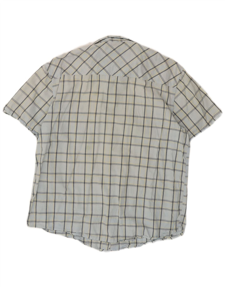 NAUTICA Mens Short Sleeve Shirt Large Blue Check Cotton