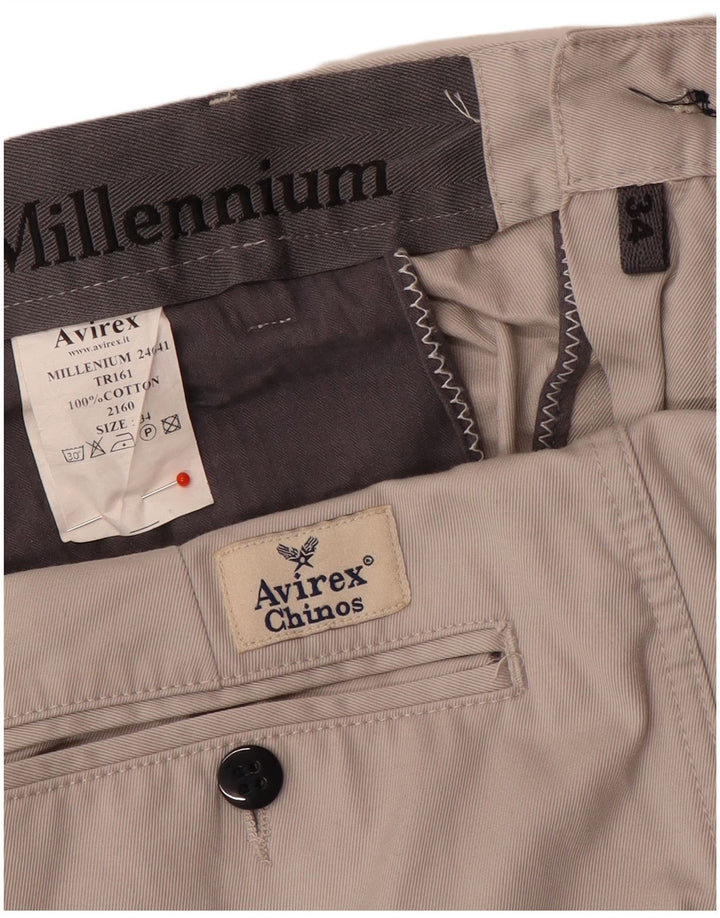 Pantaloni chino dritti da uomo Avirex W34 L31 Grigi