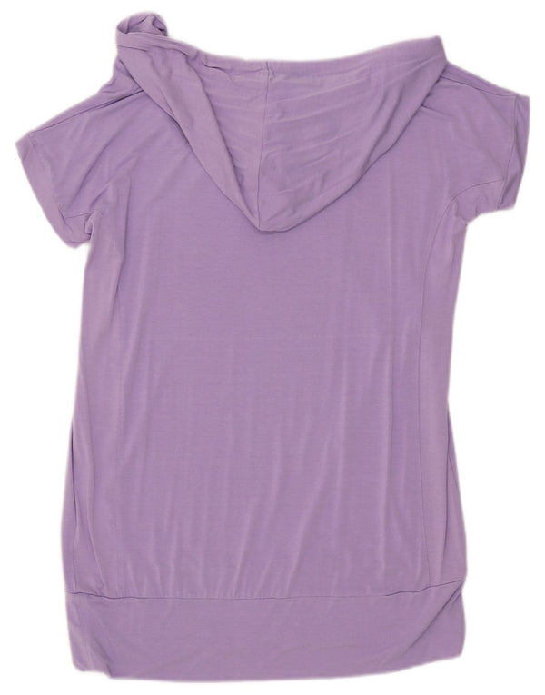 Ellesse T-shirt con cappuccio da donna UK 16 Large Viola Viscosa
