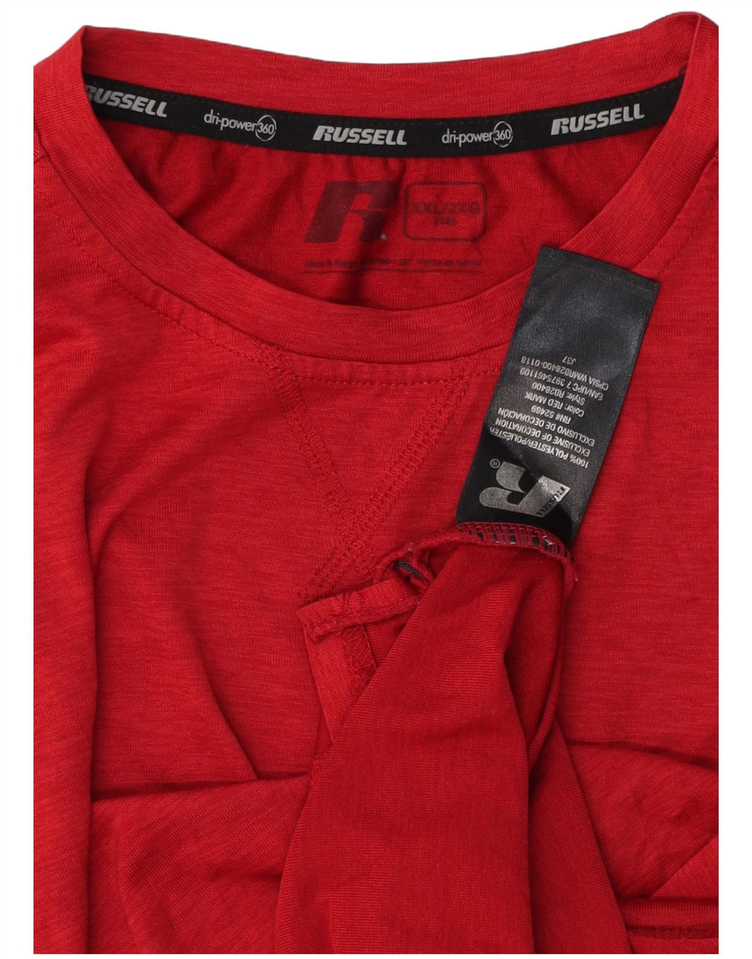 Maglietta da ragazzo Dri-Power RUSSELL ATHLETIC 15-16 anni 2XL Poliestere rosso