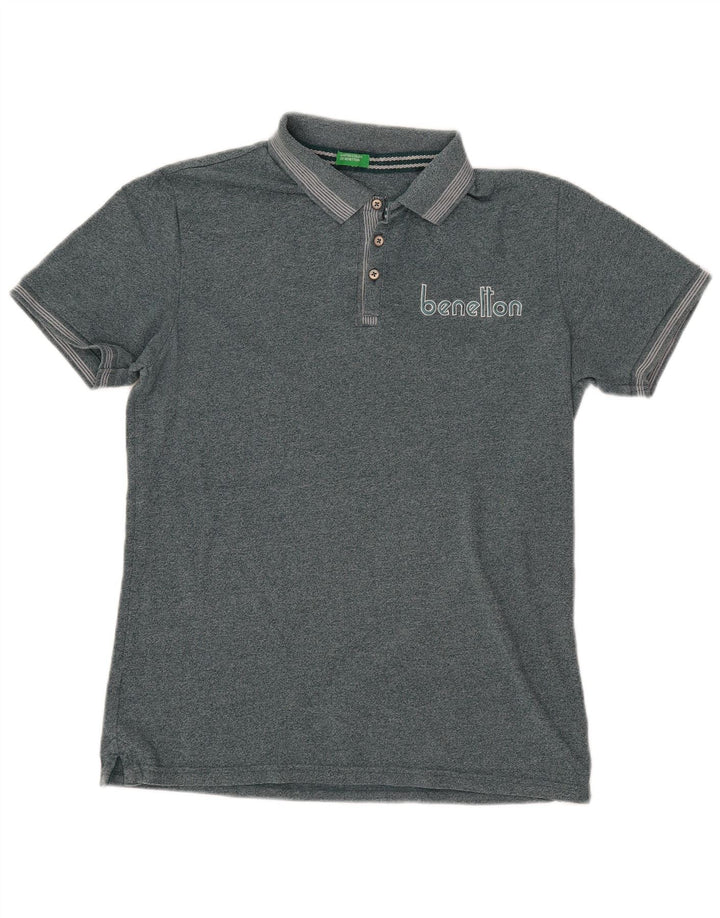 Polo grafica da uomo Benetton verde medio screziato