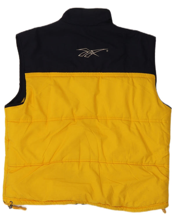 Gilet imbottito da uomo Reebok UK 40 Large Giallo Colourblock Poliestere