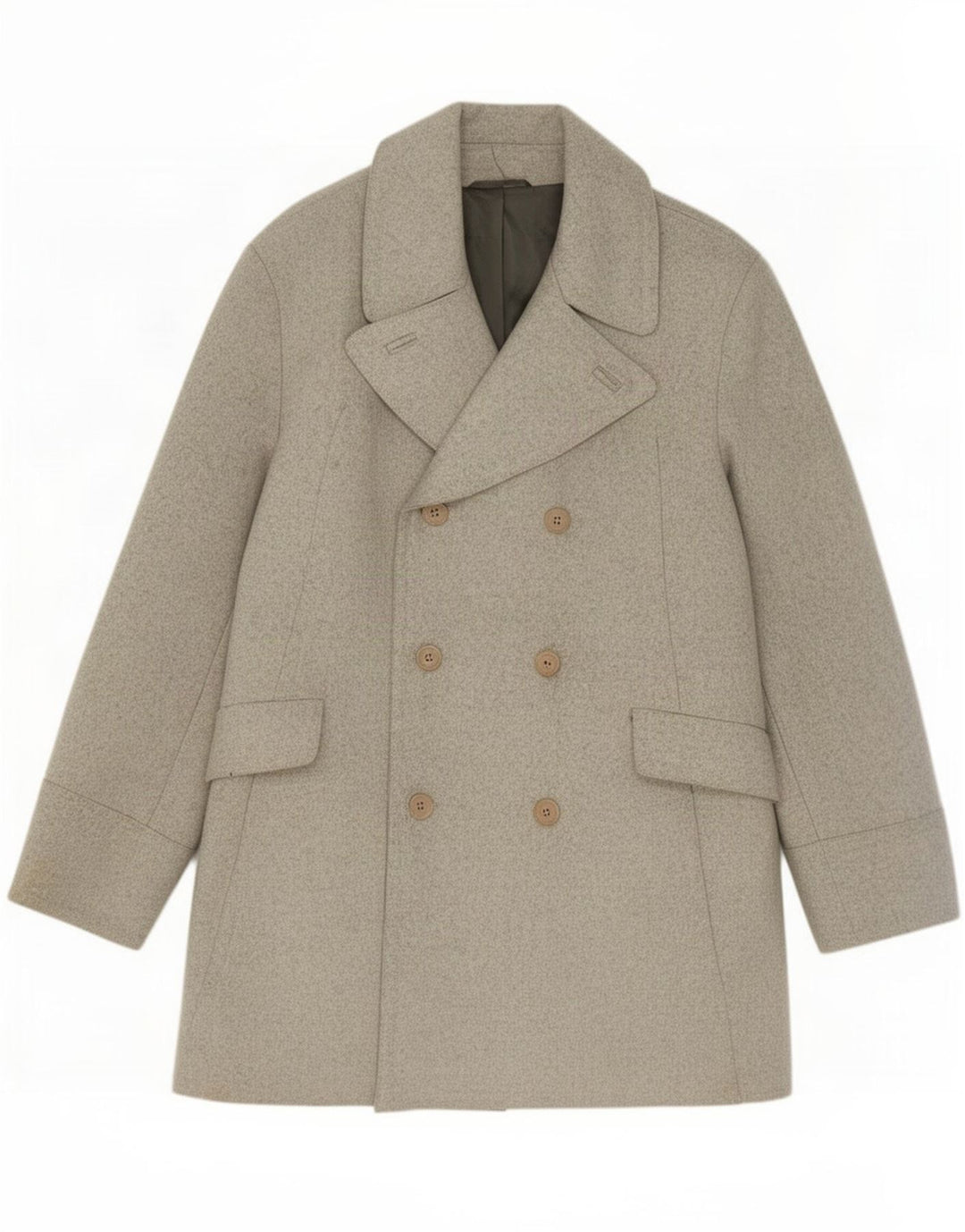 Cappotto doppiopetto da uomo French Connection UK 40 Large in lana grigia