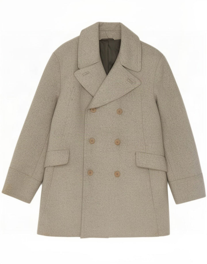 Cappotto doppiopetto da uomo French Connection UK 40 Large in lana grigia