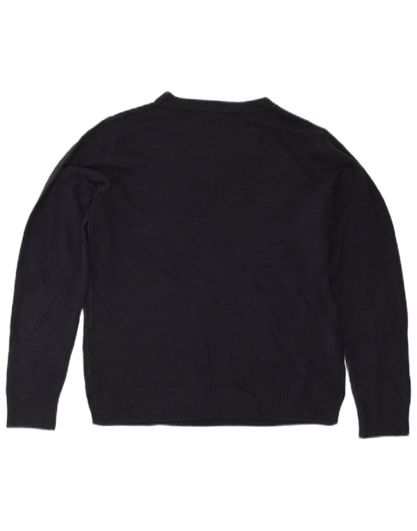Maglione maglione girocollo da donna Marks & Spencer UK 12 medio blu navy