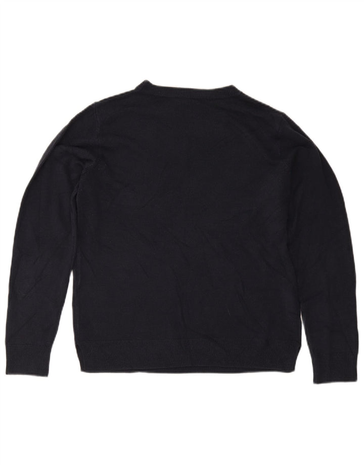 Maglione maglione girocollo da donna Marks & Spencer UK 12 medio blu navy
