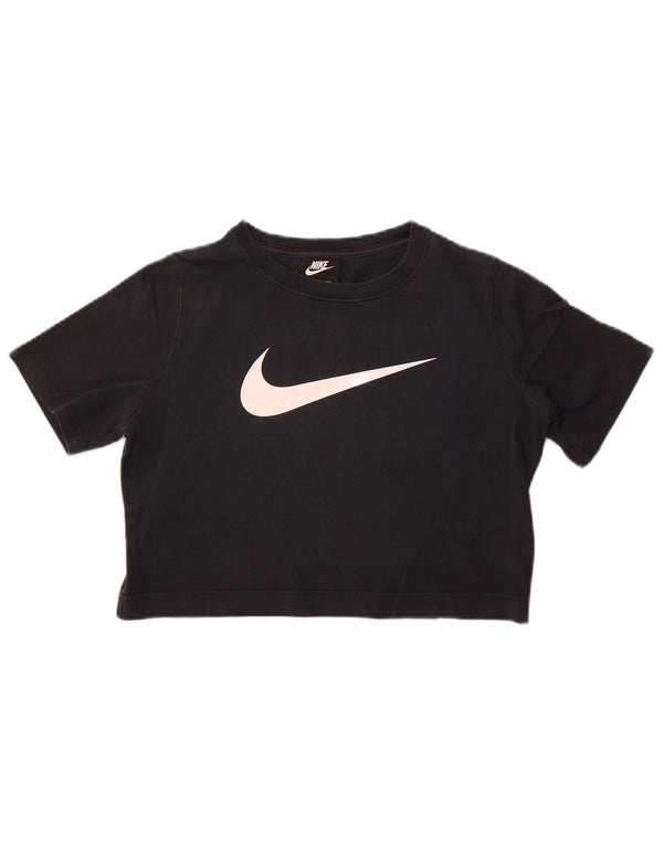 T-shirt grafica corta da donna Nike UK 14 cotone medio nero