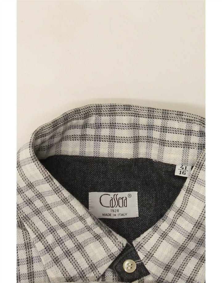 Camicia da uomo Cassera taglia 41 16 grande quadretto bianco