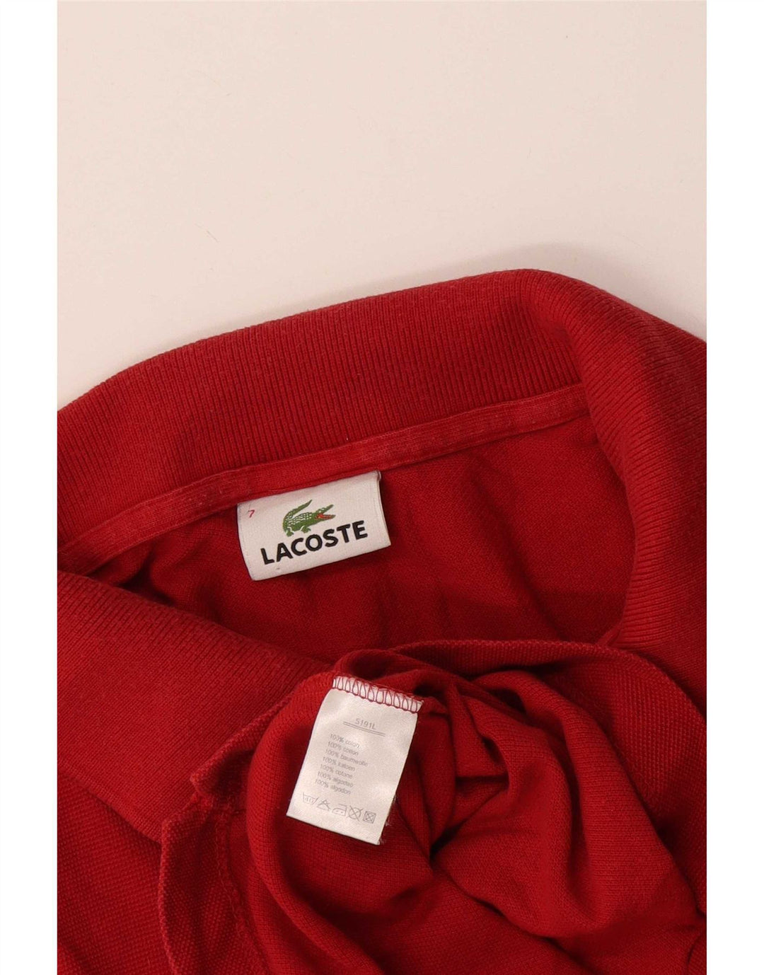 Polo da uomo Lacoste taglia 7 2XL cotone rosso