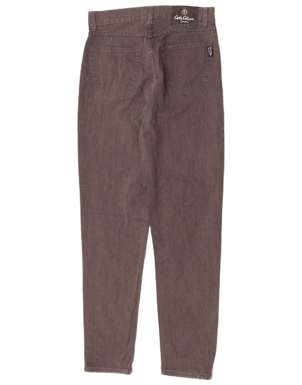 Jeans affusolati a vita alta da donna Carlo Colucci IT 42 medio W27 L30 Marrone