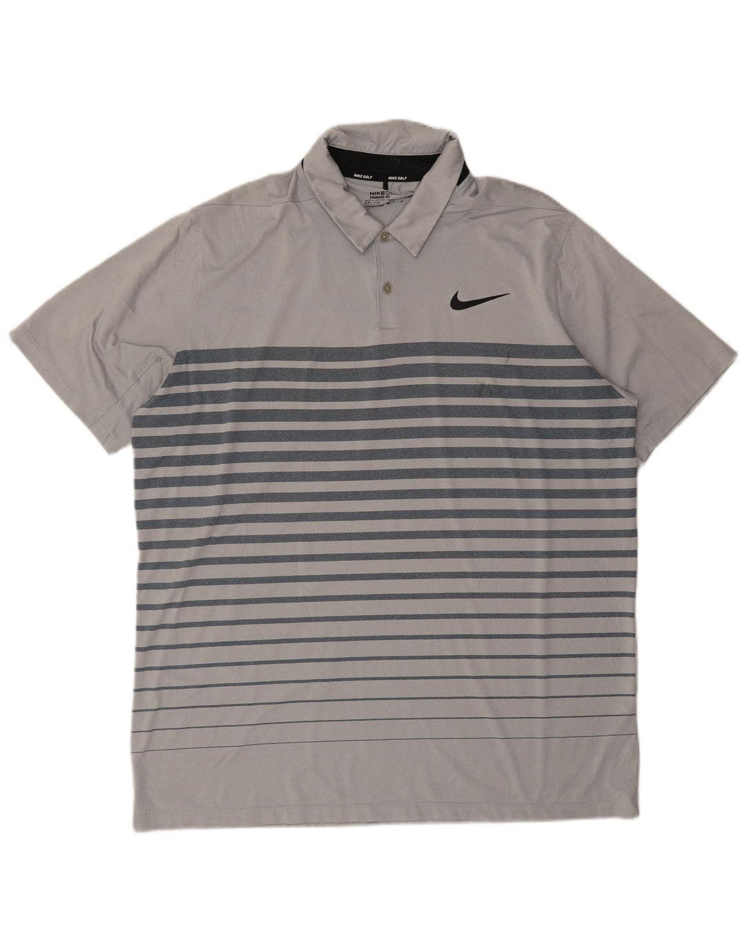 Polo Nike da uomo Dri Fit XL in poliestere a righe grigie