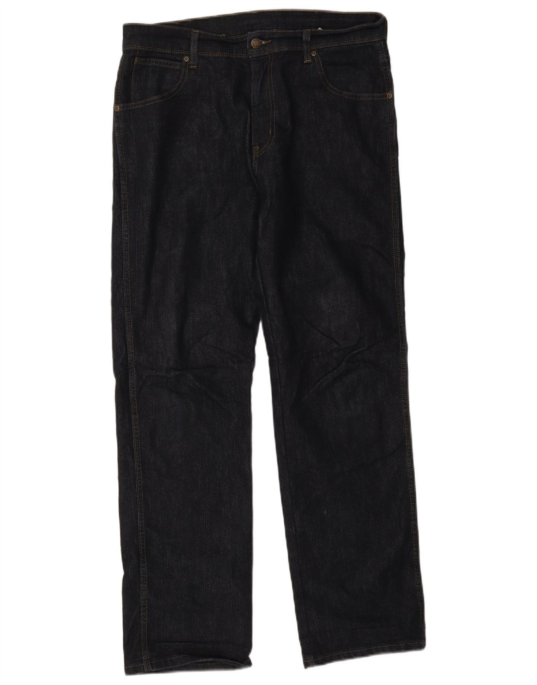 Jeans dritti da uomo Wrangler vestibilità regolare W35 L32 cotone blu navy