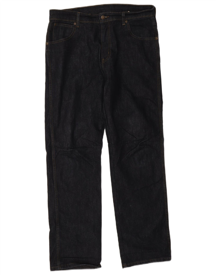 Jeans dritti da uomo Wrangler vestibilità regolare W35 L32 cotone blu navy