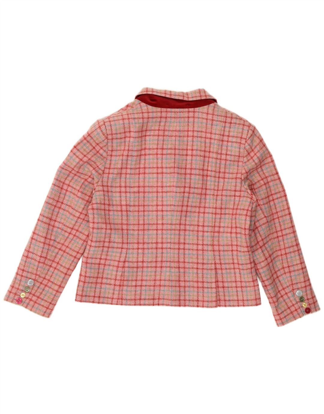 Giacca blazer da donna a 2 bottoni Boden UK 12 lana scozzese media rosa