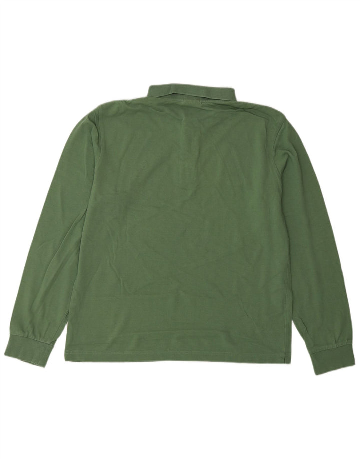 CONTE OF FLORENCE Polo da uomo a maniche lunghe vestibilità regolare verde medio