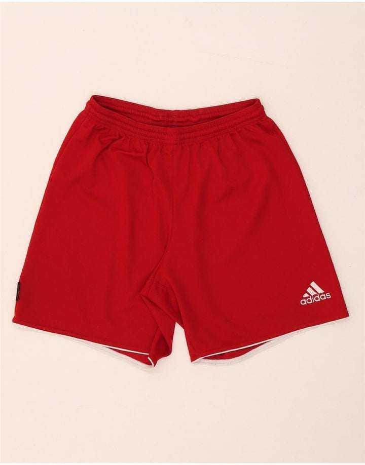 Pantaloncini sportivi Adidas Climalite da uomo piccoli in poliestere rosso