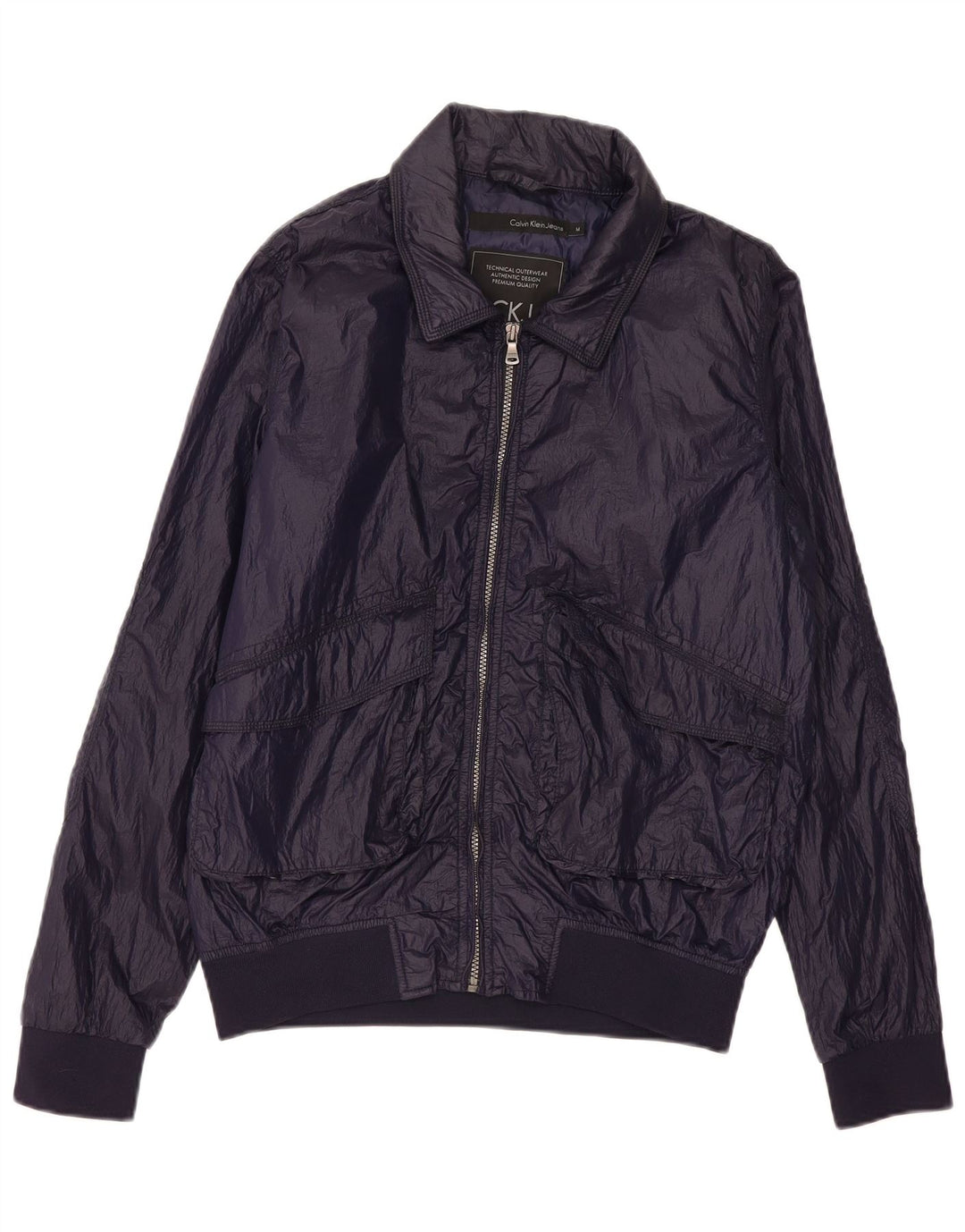 CALVIN KLEIN JEANS Giubbotto bomber da uomo UK 38 Medio Nylon blu navy