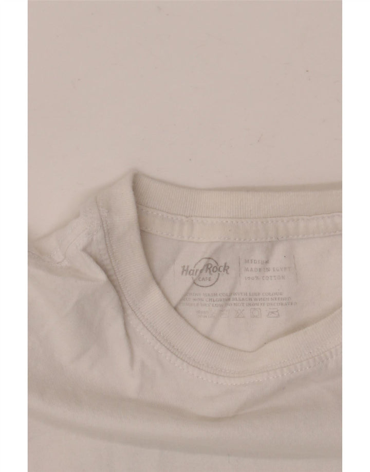 T-shirt grafica da uomo Cairo Hard Rock Cafe in cotone bianco medio