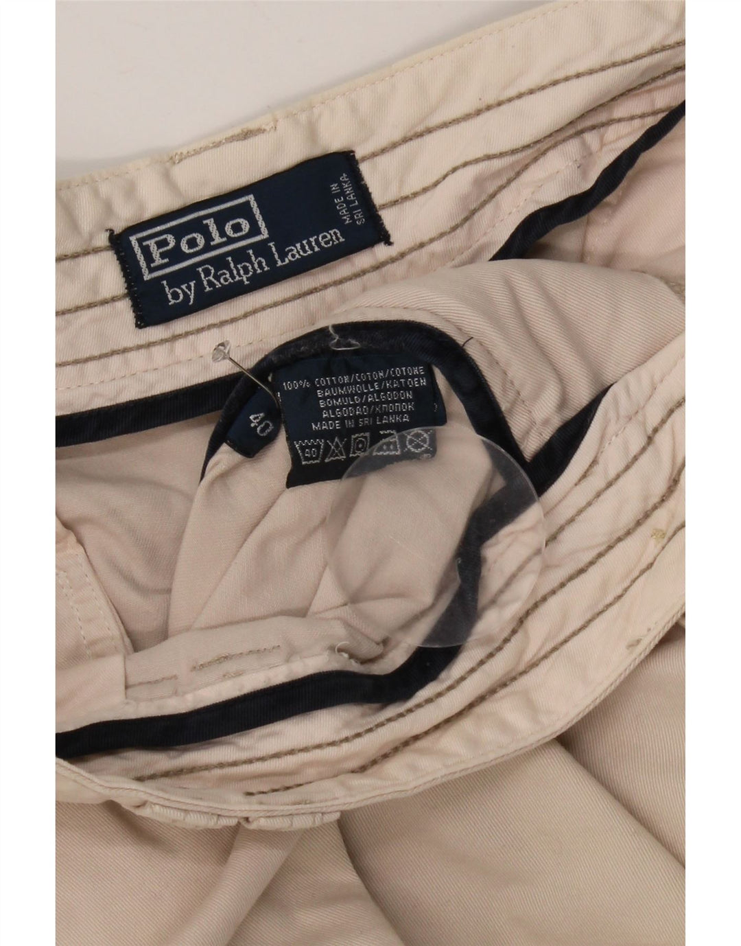 Pantaloncini cargo da uomo Ralph Lauren W40 XL in cotone beige