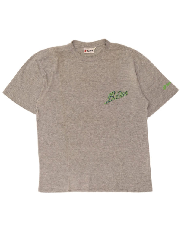 T-shirt grafica da uomo Lotto Top in cotone grigio medio