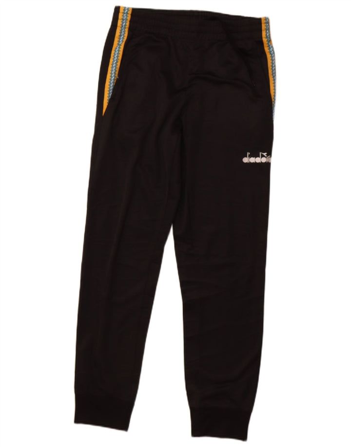 DIADORA Mens Tracksuit Trousers Joggers Small Black Colourblock