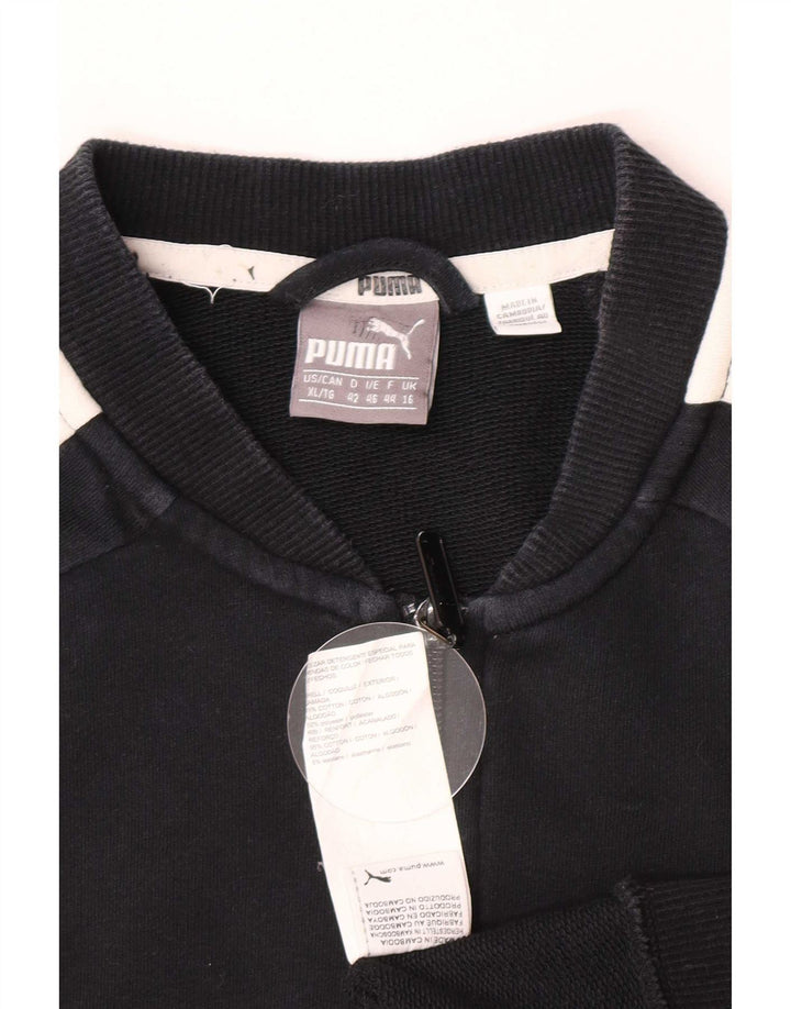 Giacca da tuta da donna Puma UK 16 Large Black Colourblock Cotton