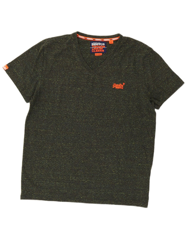 T-shirt da uomo Superdry Top 2XL cotone screziato kaki