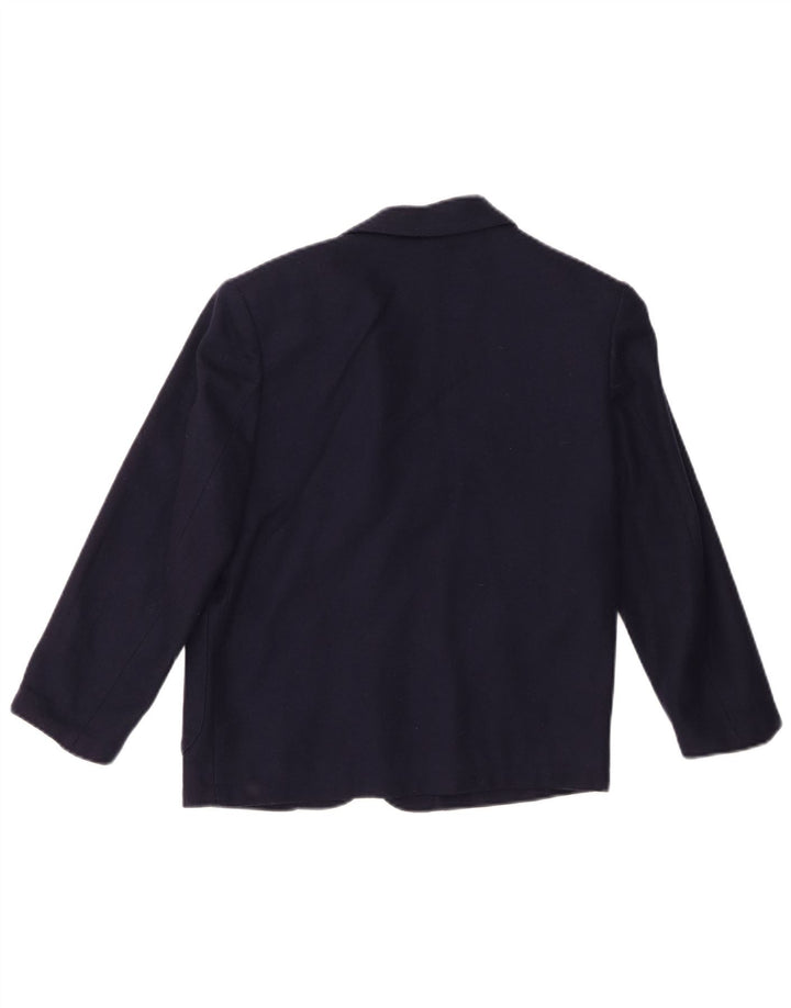 Giacca Blazer a 2 Bottoni Benetton da Bambino 10-11 Anni Media in Lana Blu Navy