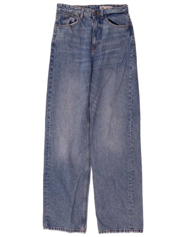 Jeans larghi da donna Zara a vita alta EU 36 XS W26 L33 cotone blu