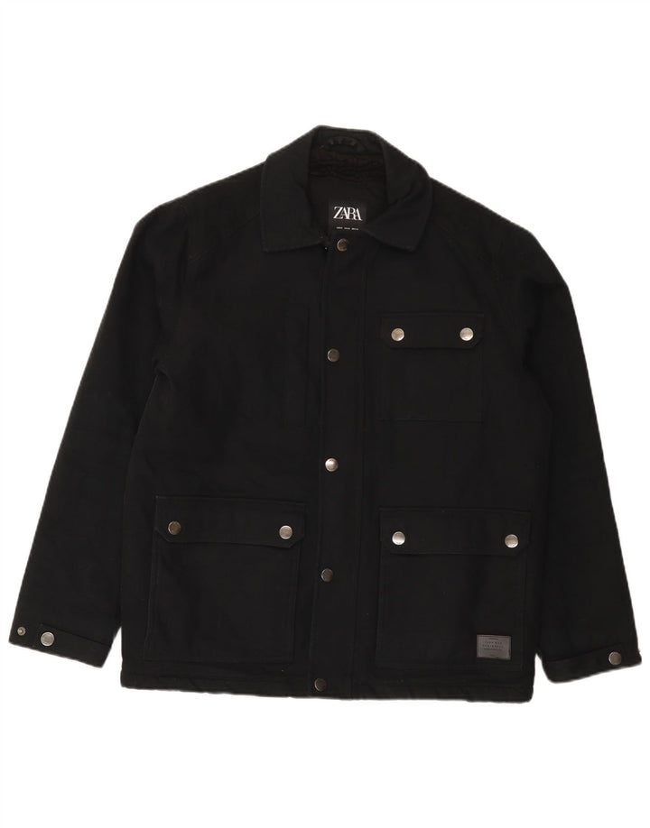 Giacca utility da uomo Zara UK 38 cotone nero medio
