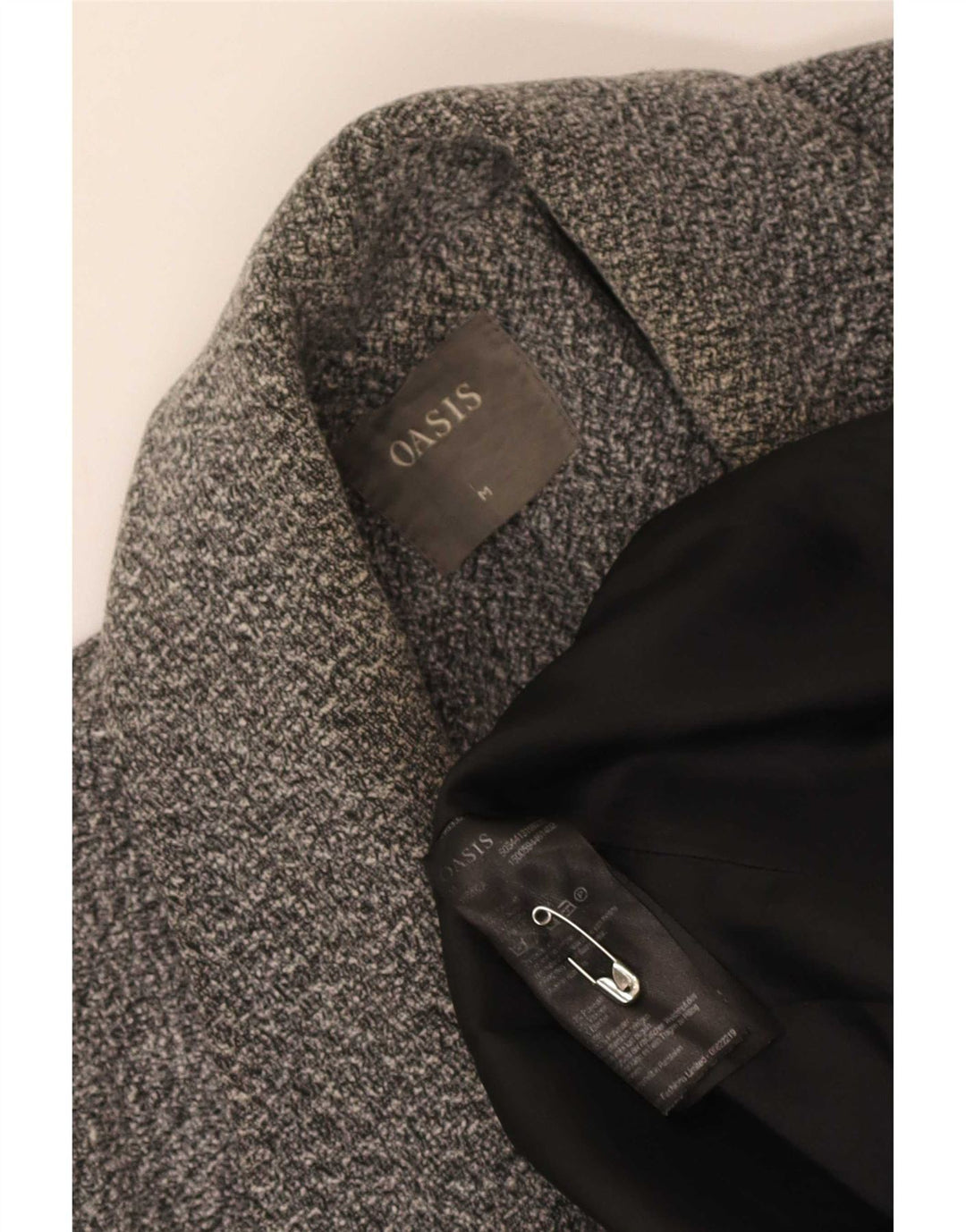 Soprabito da donna con vestibilità regolare Oasis UK 14 Poliestere screziato grigio medio