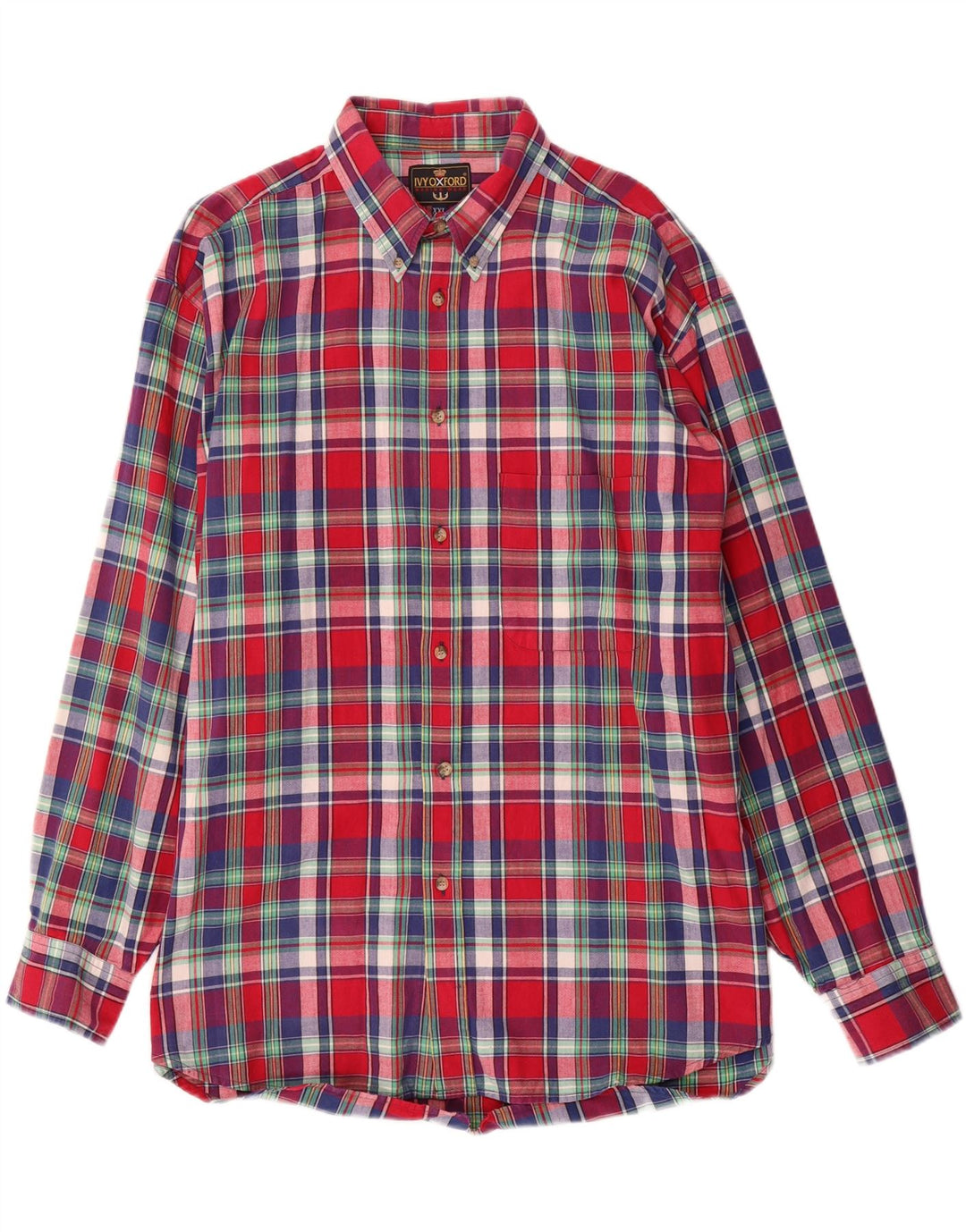 Camicia da uomo Ivy Oxford 2XL in cotone a quadri multicolore