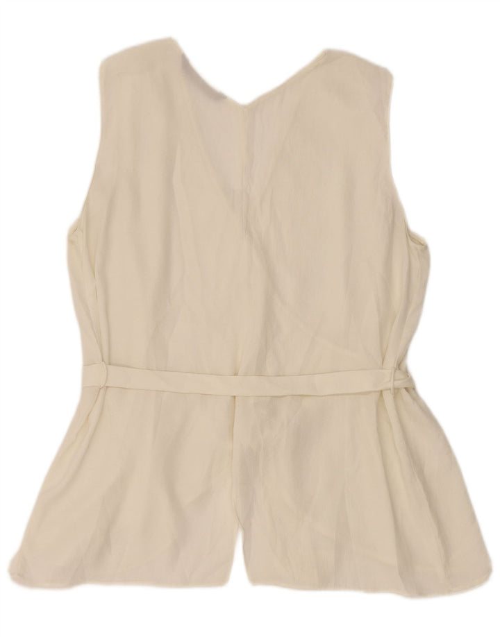 Top senza maniche in camicetta da donna Zara UK 18 XL bianco