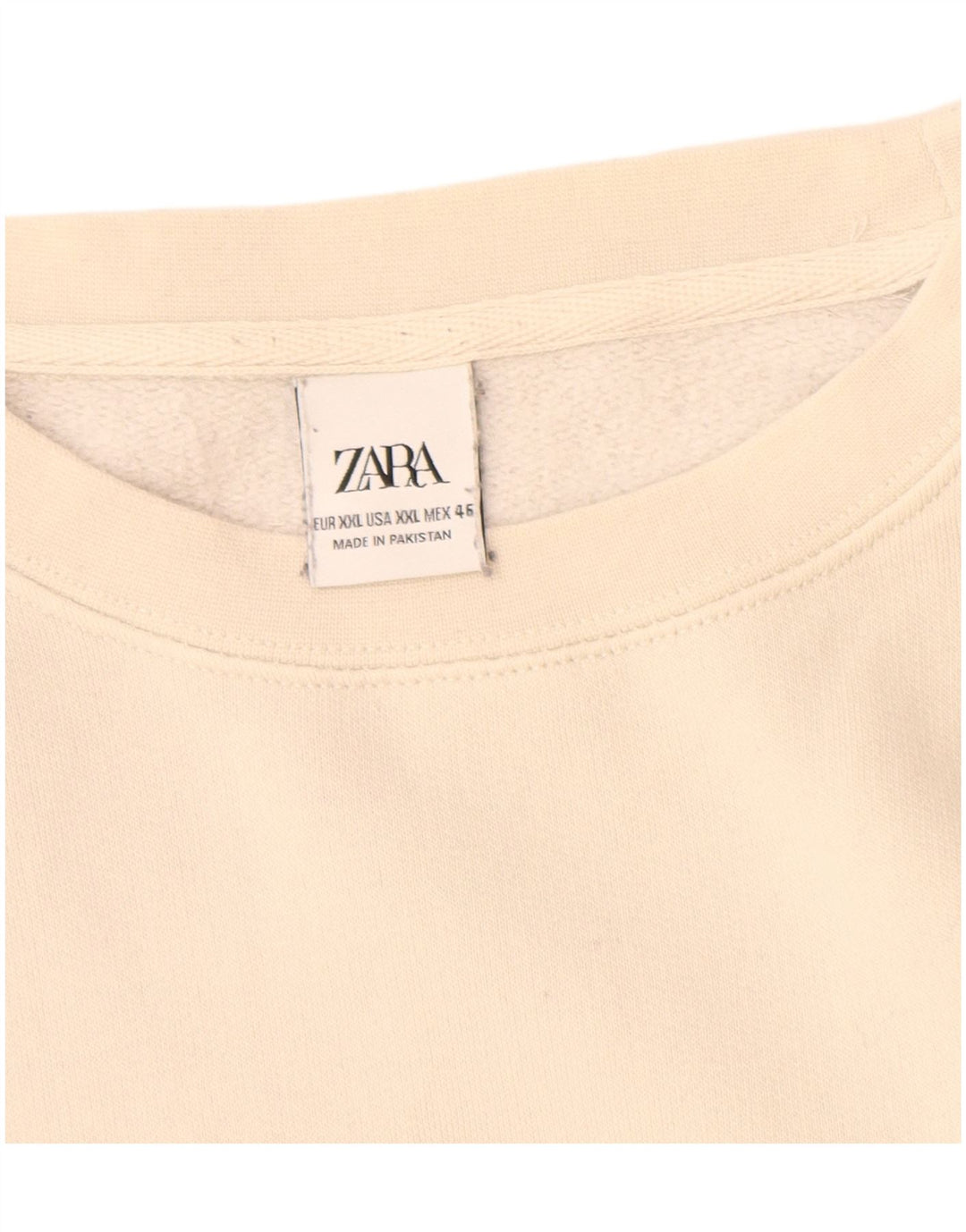 Felpa da donna Zara UK 20 2XL cotone bianco sporco