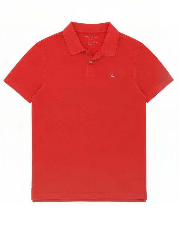 Polo da uomo Calvin Klein Jeans rosso medio in cotone