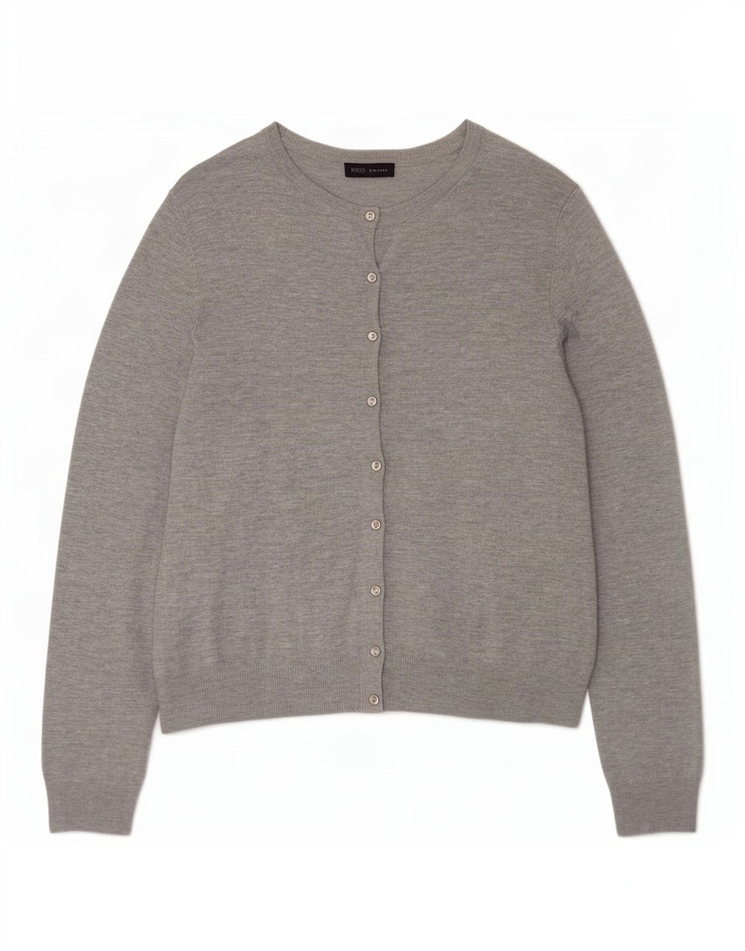 Maglione cardigan da donna Marks & Spencer UK 14 Grande viscosa screziata grigia