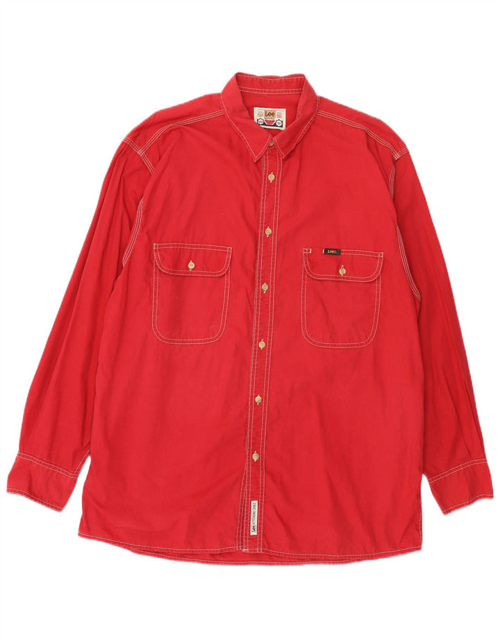Camicia LEE da uomo grande in cotone rosso