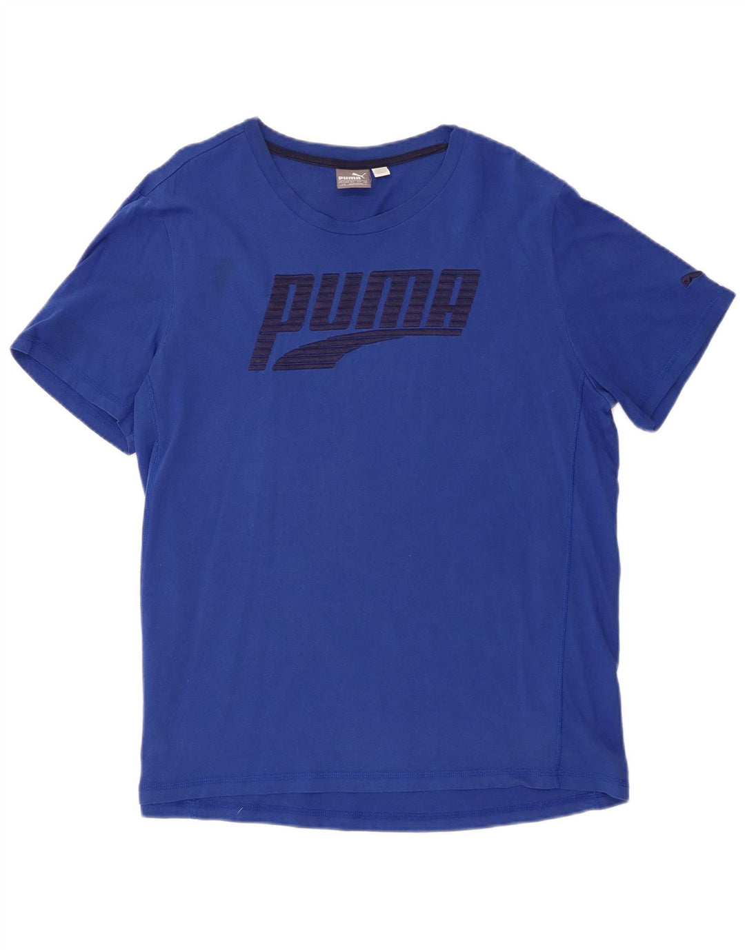 T-shirt grafica da uomo Puma grande in cotone blu