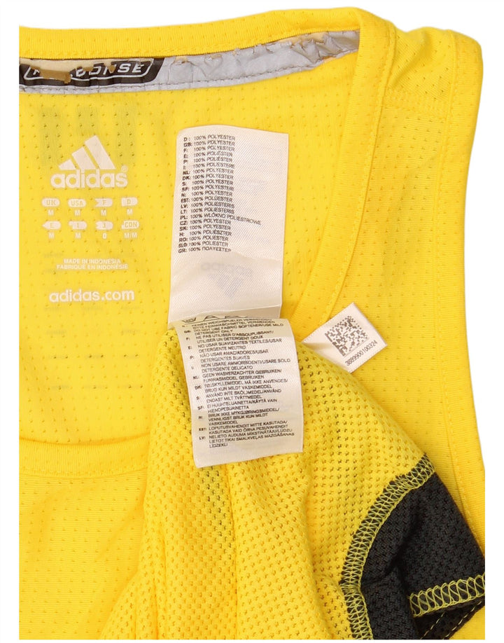 Canotta Adidas da uomo in poliestere color block medio giallo
